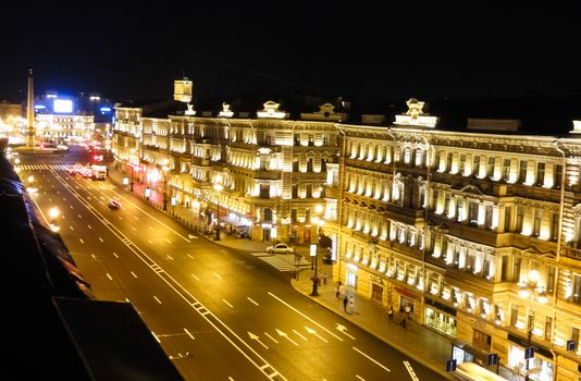 Nevsky ProsNevsky Prospekt in St. Petersburg Night view from the roofpekt in St. Petersburg