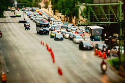 automobile congestion in the morning rush hour