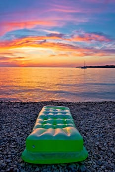 Colorful sunset by the beach in Croatia, vertical, view