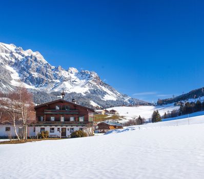 Winter in the Alps, Austria. Panorama shot