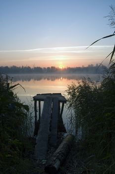 Boat dock on the lake. Pierce. 