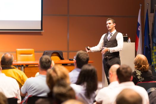 Speaker at Business Conference and Presentation. Audience at the conference hall. Business and Entrepreneurship.