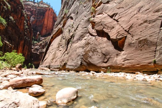 Hiking trail at Zion national park,USA.