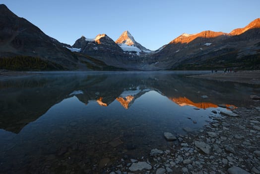 Canadian Rockies mountain range reflection