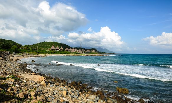 NHATRANG CITY - DECEMBER 14: The beach at the North of NhaTrang city December 14 2012, Khanhhoa province, Vietnam.