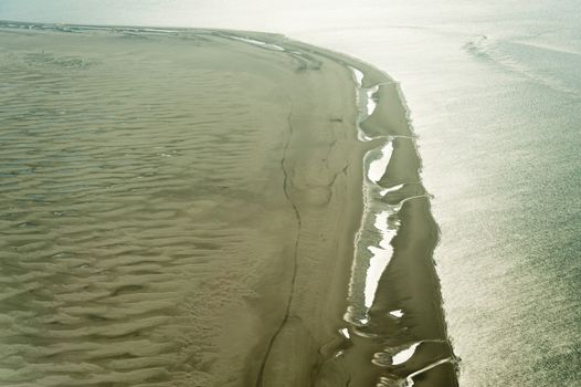 Aerial view from the Schleswig-Holstein Wadden Sea National Park in Germany