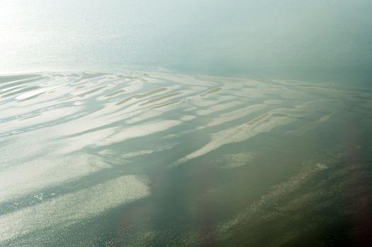 Aerial view from the Schleswig-Holstein Wadden Sea National Park in Germany