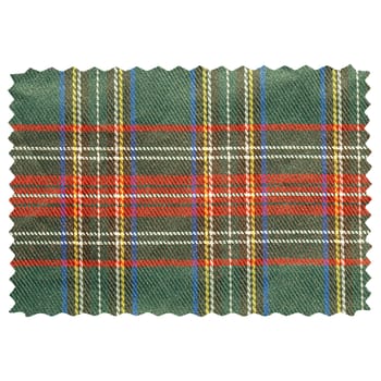 Tartan fabric swatch sample isolated over white background