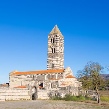 Santa Trinita di Saccargia, beautiful Romanesque church in northern Sardinia Sassari Province. Itay.