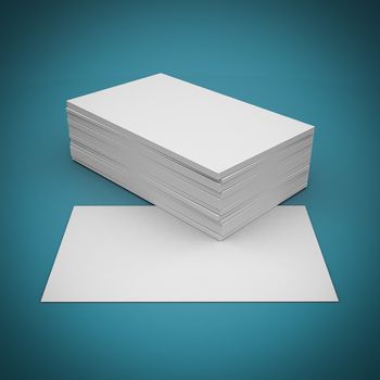 Business cards blank mockup - template - blue background