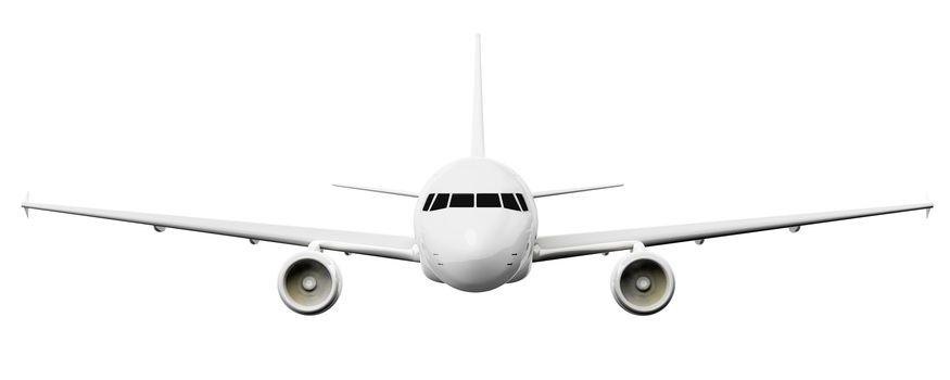An image of an airplane isolated on a white background