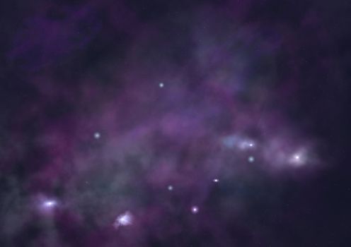 Far being shone nebula and star field against space. "Elements of this image furnished by NASA".