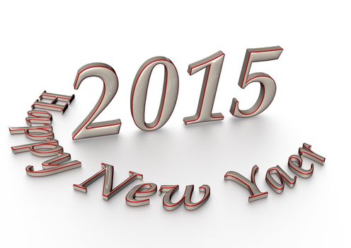 Happy New Year 2015 square greeting card.