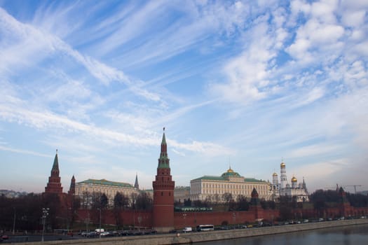 Moscow, Russia - October 30, 2014. The building of the Kremlin views of the Moscow river