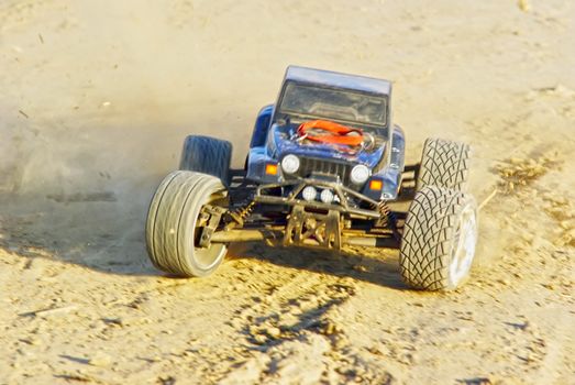 Radio controlled monster truck on the ground