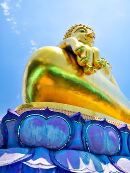 Beautiful Golden Buddha statue, at public temple, Wat Phabuddha navarantur - Golden Triangle in Chiang Rai,Thailand.