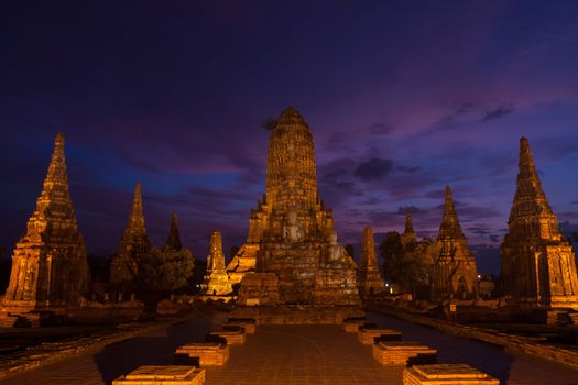 Wat Chaiwattanaram, the historical temple in Ayutthaya, Thailand