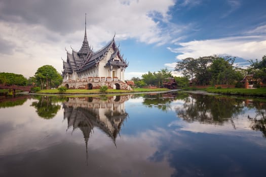 Ancient city,Temple of Thailand on sunset