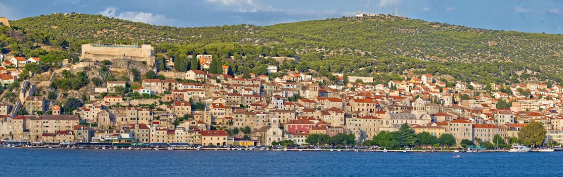 Town of Sibenik waterfront panorama, UNESCO world heritage site in Croatia