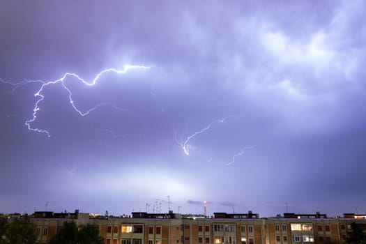 Storm with some lightning strike in the sky