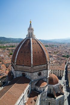 view of Basilica di Santa Maria del Fiore in Florence from bell tower