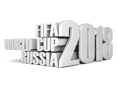 fifa world cup 2018 in Russia on a beautiful white background