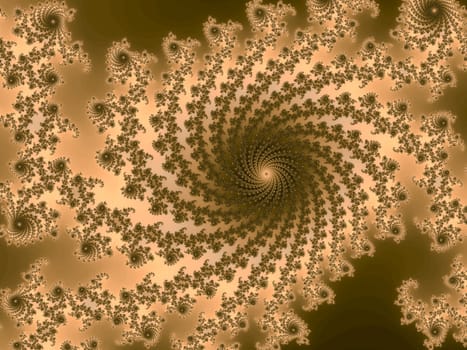 Digital computer graphic - rendering. Decorative fractal spiral in a bright colors for design.