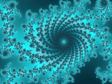 Digital computer graphic - rendering. Decorative fractal spiral in a bright colors for design.
