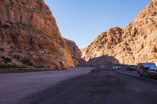 Interstate 15 passing through the Virgin Gorge Pass