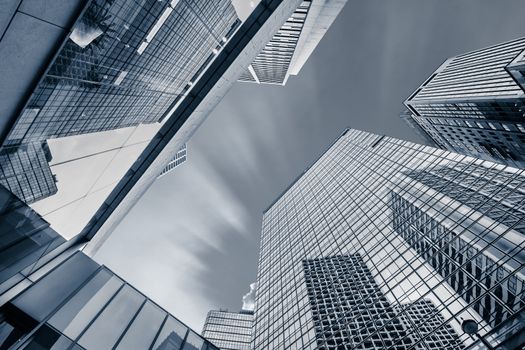 Modern office buildings under sky in Hong Kong, Asia.