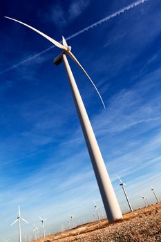 close up wind turbine.renewable energy source