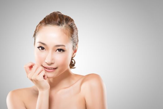 Asian beauty face, concept of glamour, makeup, healthcare etc.