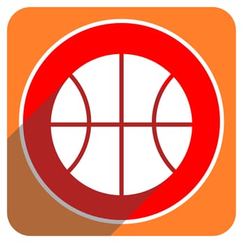 ball red flat icon isolated