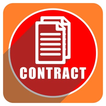 contract red flat icon isolated