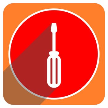 tools red flat icon isolated