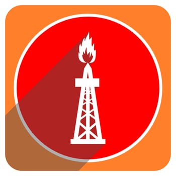 gas red flat icon isolated