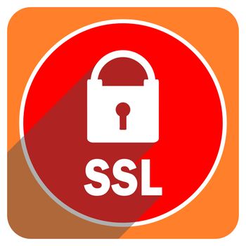ssl red flat icon isolated