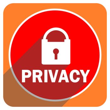 privacy red flat icon isolated