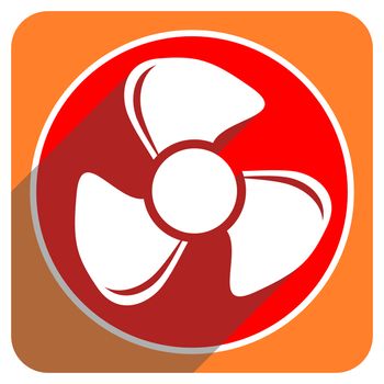 fan red flat icon isolated