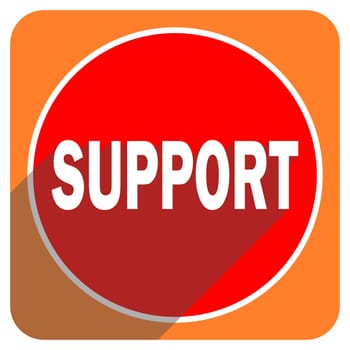 support red flat icon isolated