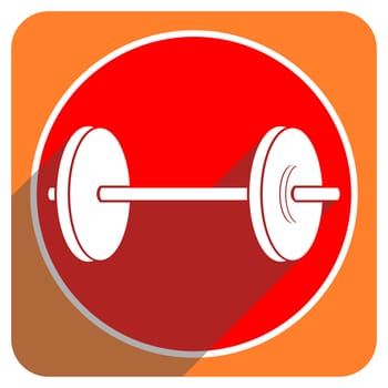 fitness red flat icon isolated