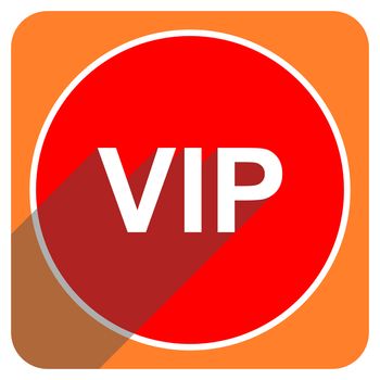 vip red flat icon isolated