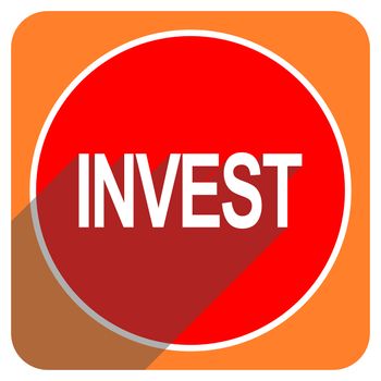 invest red flat icon isolated