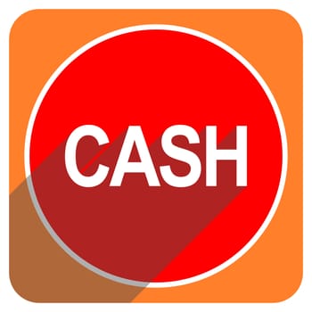 cash red flat icon isolated