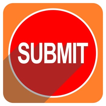 submit red flat icon isolated