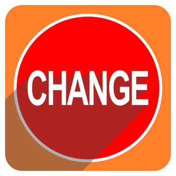 change red flat icon isolated