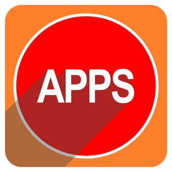 apps red flat icon isolated