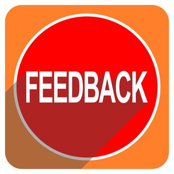 feedback red flat icon isolated