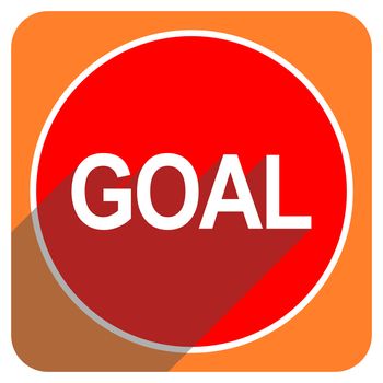 goal red flat icon isolated