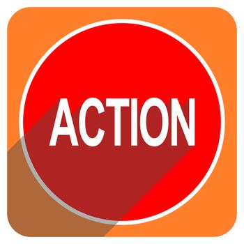 action red flat icon isolated